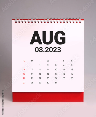 Simple desk calendar 2023 - August