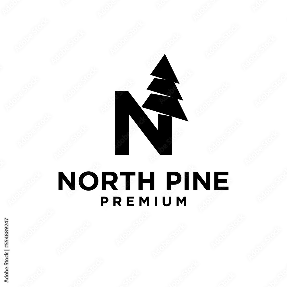 Pine Tree letter initial logo icon design simple minimal Pine Tree letter initial logo icon design simple minimal