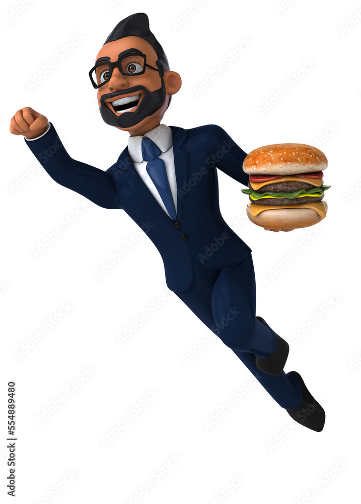 Fun 3D cartoon illustration of an indian businessman Fun 3D cartoon illustration of an indian businessman