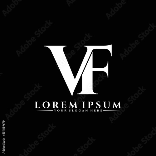 Letter VF luxury logo design vector photo