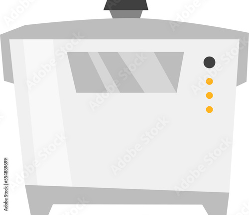 Steel multicooker flat icon Household appliance