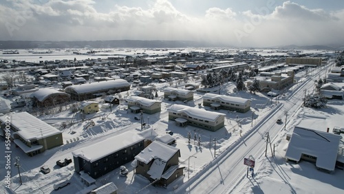 Furano, Japan - December 19, 2022: Furano and Biei During Winter Season photo