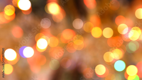 bokeh light yellow at night with blurred background