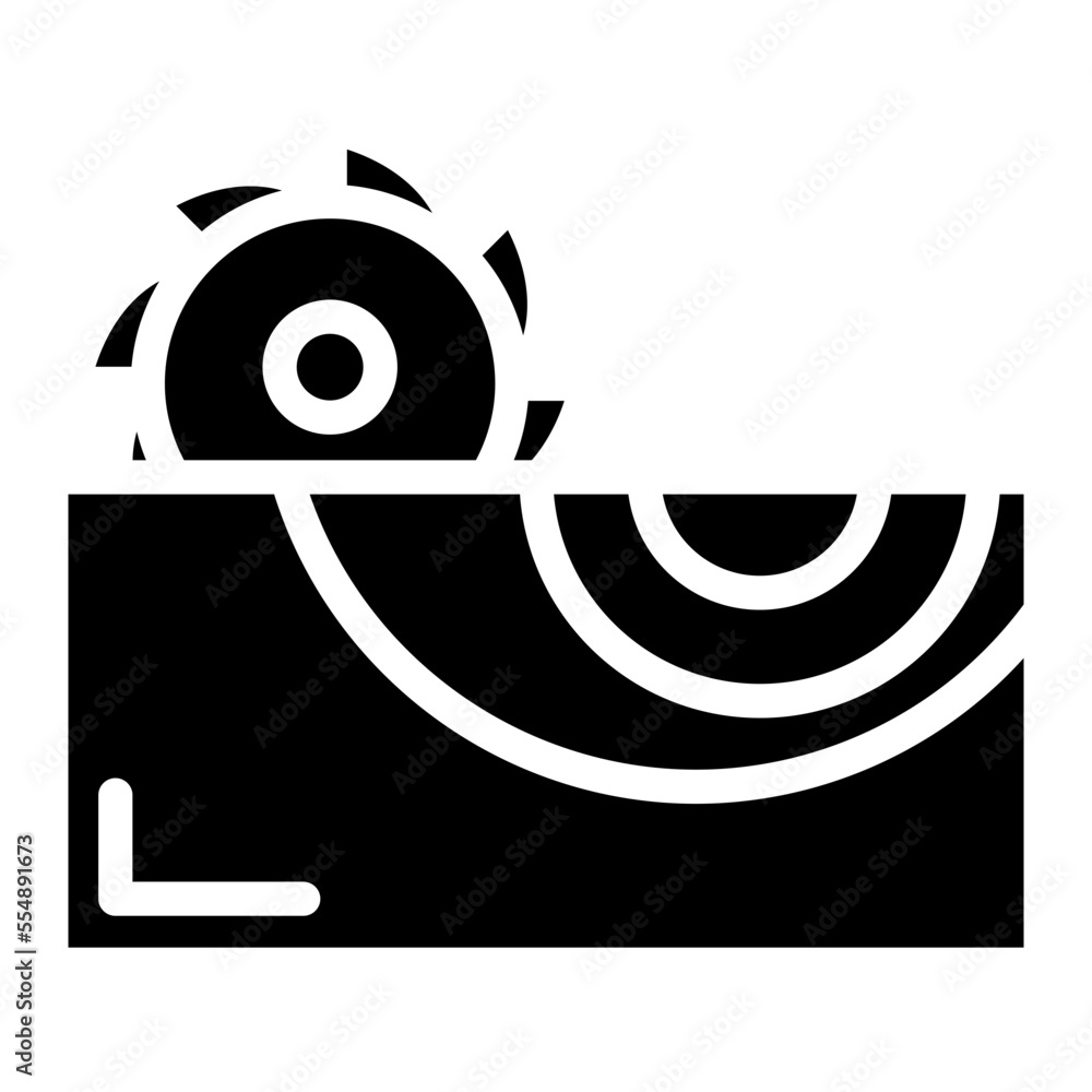 Fototapeta premium circular saw with wood glyph 
