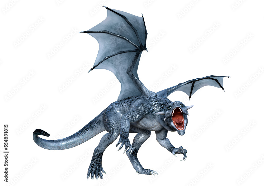 Obraz premium 3D Rendering Fairy Tale Dragon on White