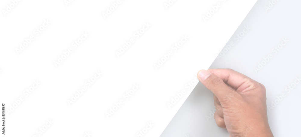 Hands holding paper blank for letter paper Hands holding paper blank for letter paper