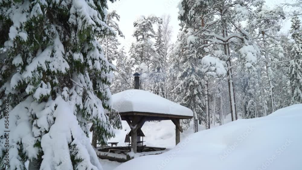 Special public canopies place for barbecue grill and cooking always available to everyone in Nuuksio National Park, Finland Special public canopies place for barbecue grill and cooking always available to everyone in Nuuksio National Park, Finland