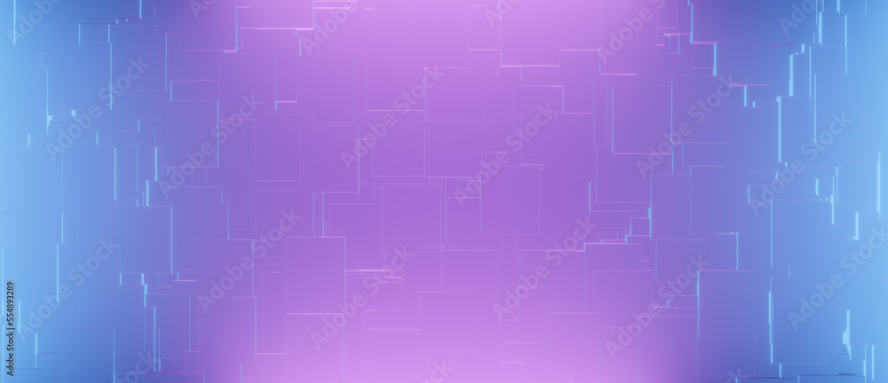 Abstract blue and pink 3D illustration rendering with bright neon illuminated metallic background with random pattern, technology futuristic architecture or science backdrop Abstract blue and pink 3D illustration rendering with bright neon illuminated metallic background with random pattern, technology futuristic architecture or science backdrop