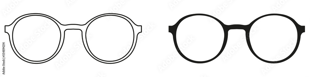 A set of glasses isolated. Vector glasses model icons. Sunglasses, glasses, isolated on white background. A set of glasses isolated. Vector glasses model icons. Sunglasses, glasses, isolated on white background.