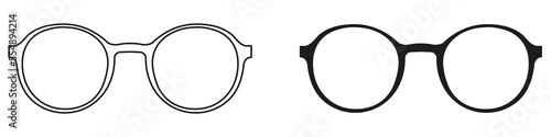 A set of glasses isolated. Vector glasses model icons. Sunglasses, glasses, isolated on white background.
