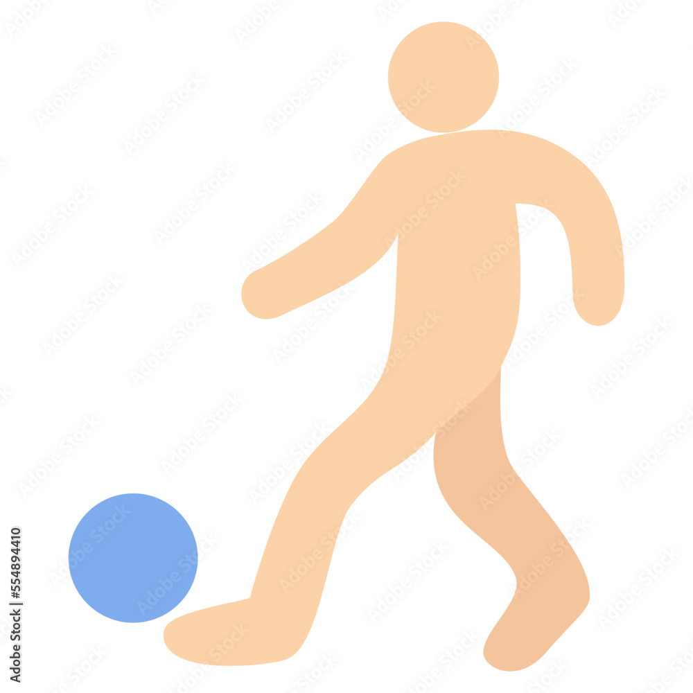 person with a ball. Football player icon person with a ball. Football player icon