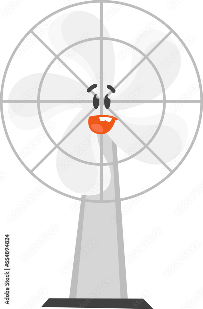 Cartoon electric standing fan flat icon Household appliance Cartoon electric standing fan flat icon Household appliance