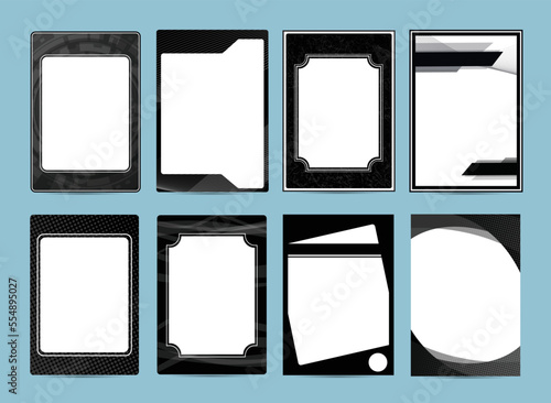 Trading card frame black border set