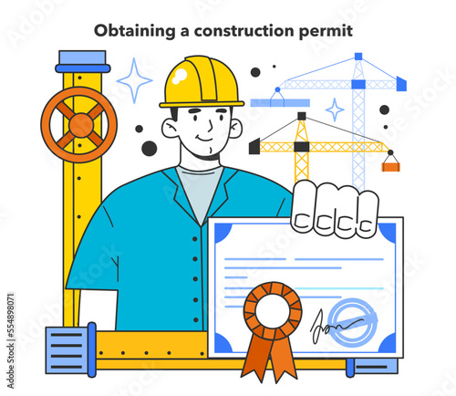 Obtaining a construction permit. Natural gas transportation pipeline
