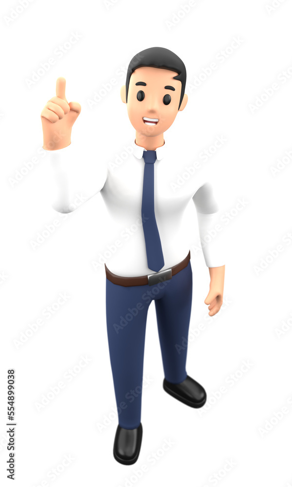 3D illustration business man do the gesture with a smile and happy emotion in cartoon style. Businessman with success pose action with positive thinking on a blank background. 3D illustration business man do the gesture with a smile and happy emotion in cartoon style. Businessman with success pose action with positive thinking on a blank background.