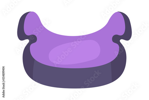 Purple baby car seat flat icon