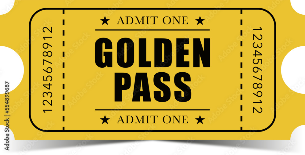 Vecteur Stock Golden pass ticket | Adobe Stock