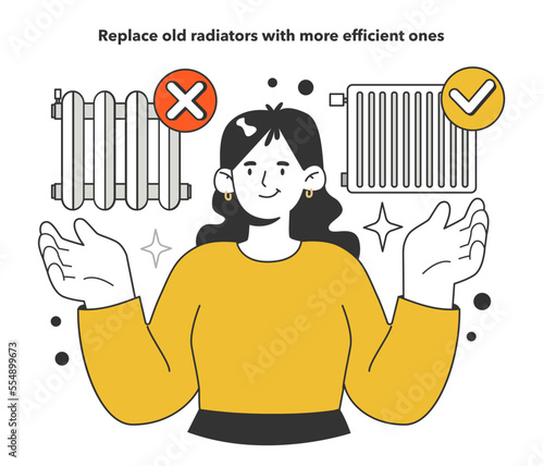 Replace old radiators with more efficient ones for energy efficiency
