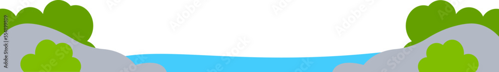 Landscape flat icon River between coasts Landscape Landscape flat icon River between coasts Landscape