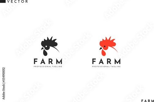 Rooster logo. Abstract bird vector