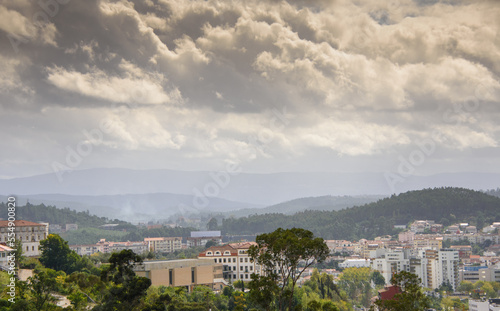 Landscape and view of the pretty town of Coimbra in the west of Portugal