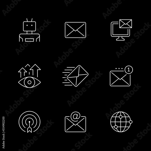 Set line icons of email marketing