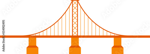Metal construction flat icon Bridge Architecture element