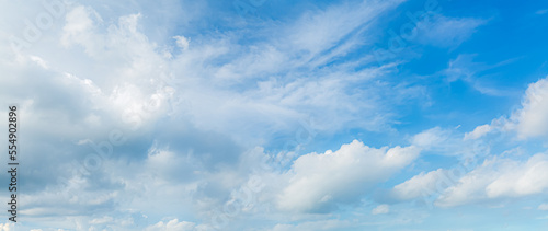 Fototapeta Naklejka Na Ścianę i Meble -  Clouds and sky,blue sky background with tiny clouds. panorama