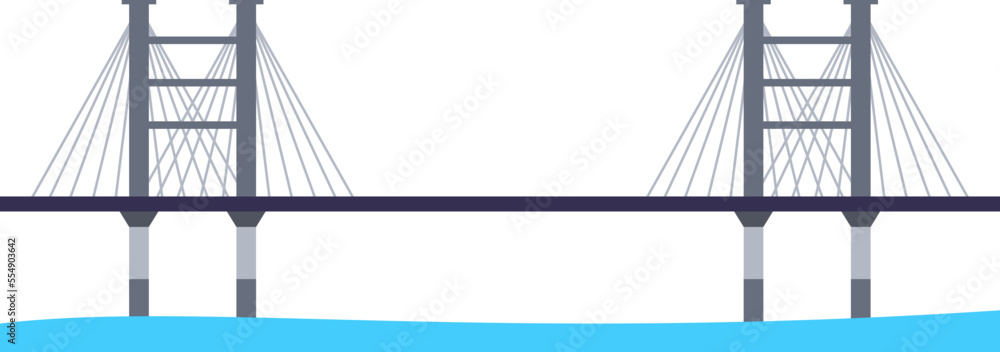Fototapeta premium Metal construction flat icon Bridge Architecture element