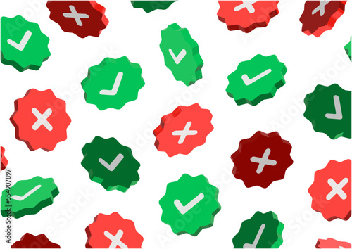 Approval and security badges for social networking services and web services. Illustrations for article images, backgrounds and promotions.