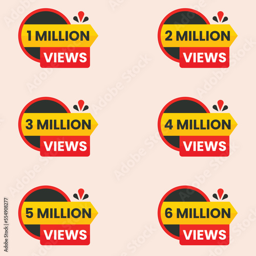 million views celebration background design banner 1m plus views logo