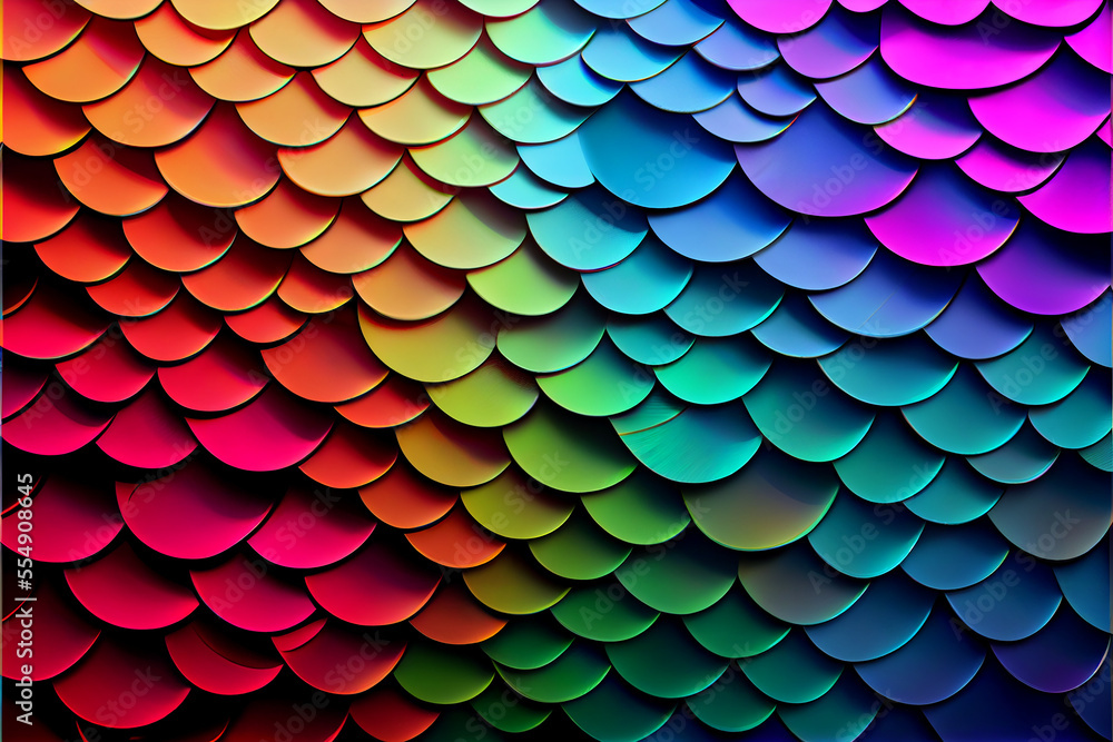 Rainbow fish scale pattern generative art Rainbow fish scale pattern generative art