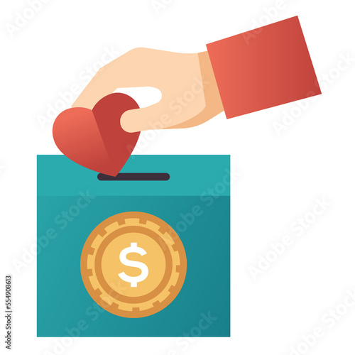 Donation flat design style icon