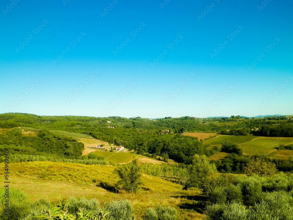 Hills, fields and meadows - typical views of Tuscany, Italy. Hills, fields and meadows - typical views of Tuscany, Italy.