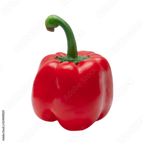 Fresh red bell peppers isolated on white background.