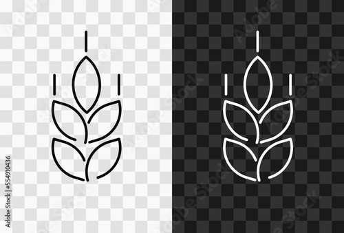 Wheat, high quality vector editable line icon. Wheat icon isolated on dark and light transparent backgrounds for UI design.