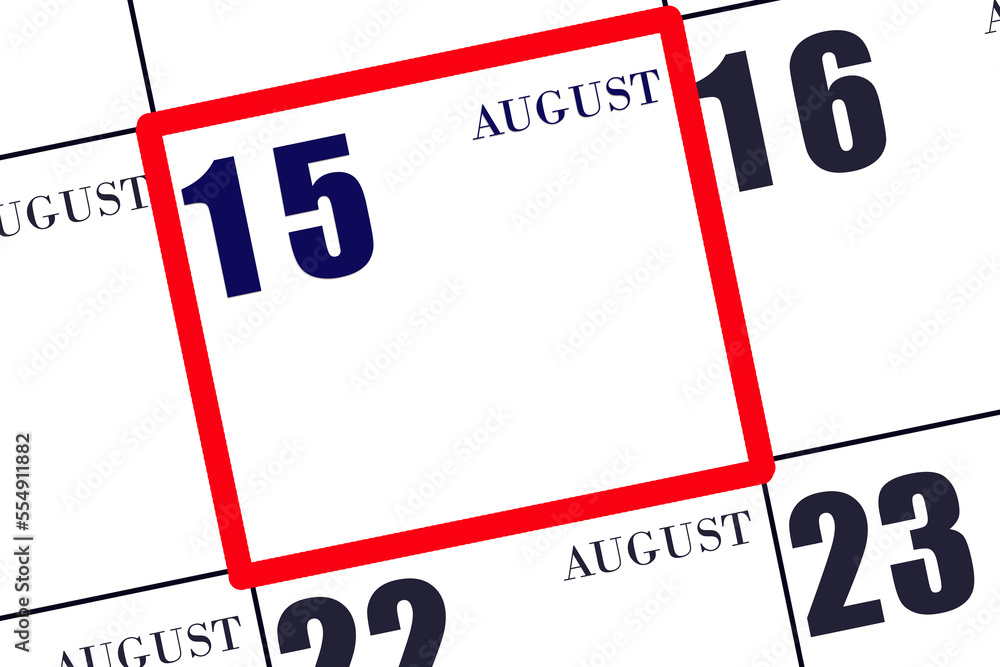 Daily calendar for 16 August. Summer month, day of the year concept. Daily calendar for 16 August. Summer month, day of the year concept.