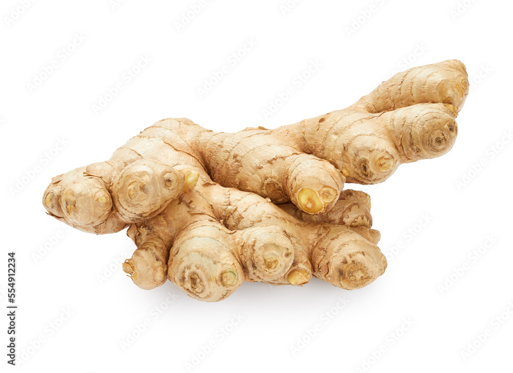 Ginger root isolated on white background