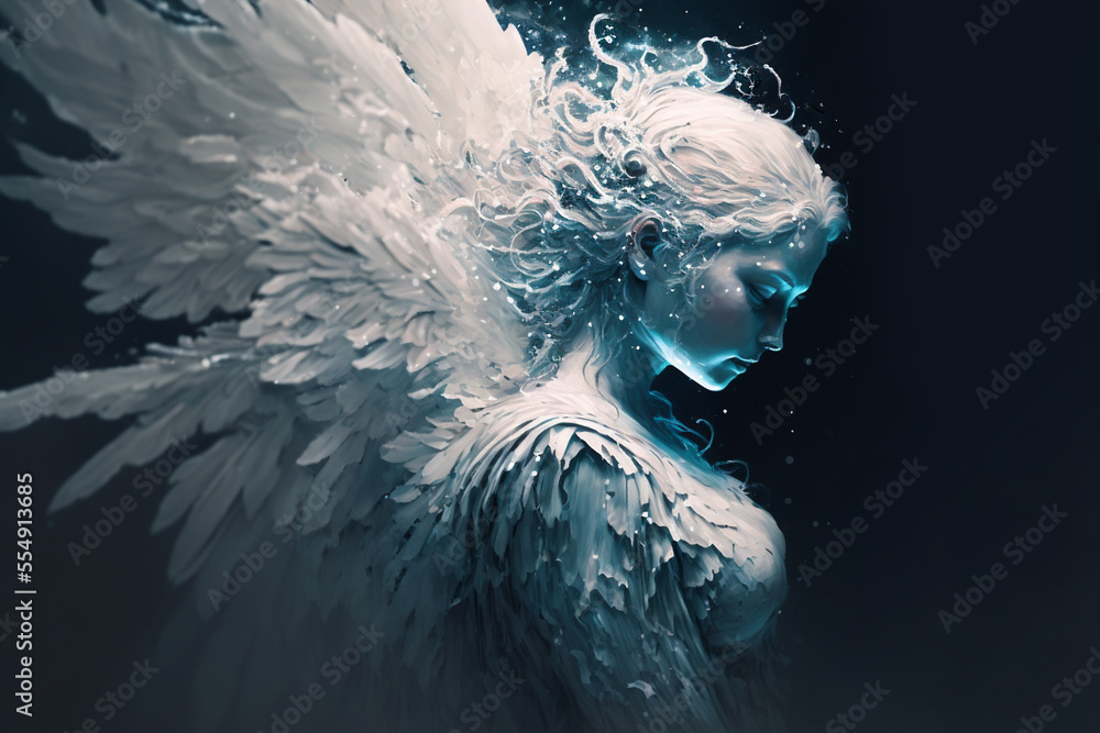 白い天使の女性のイラスト