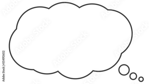 シンプルな雲形の吹き出し（白背景） photo