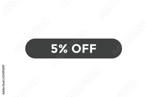 5% off special offers. Marketing sale banner for discount offer. Hot sale, super sale up to 50% off sticker label template

