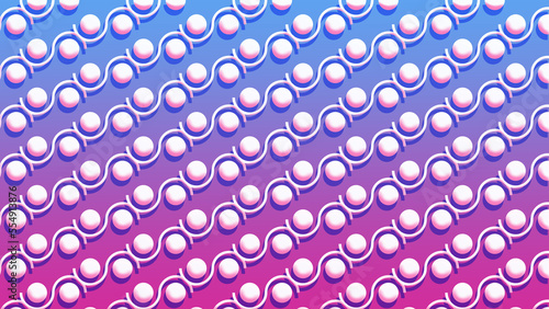 Pink and Blue gradient background overlayed with a circle pattern.