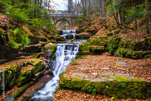 Sitovski waterfall in fall near Plovdiv in Bulgaria photo