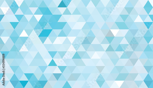 Abstract geometry triangle blue and white mosaic texture background pattern..