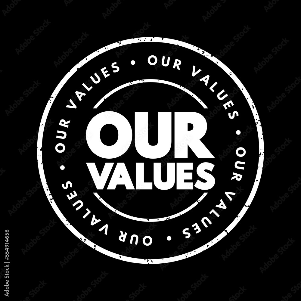 Our Values text stamp, concept background