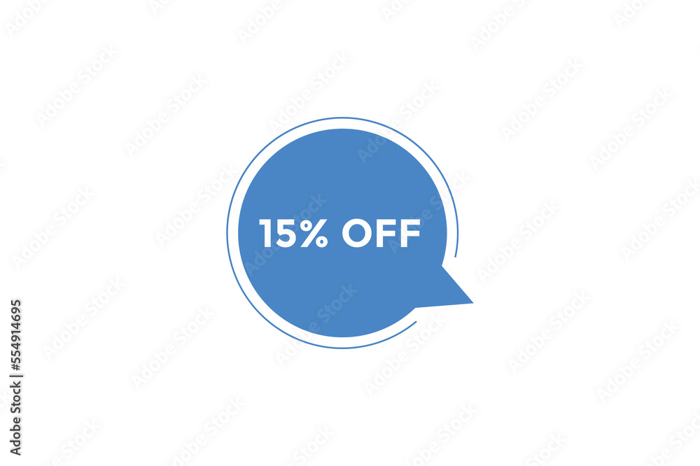 15% off special offers. Marketing sale banner for discount offer. Hot sale, super sale up to 50% off sticker label template
