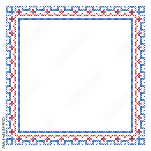 Square frame cross stitch pattern