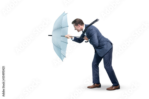 фотографія Businessman withstanding strong headwind