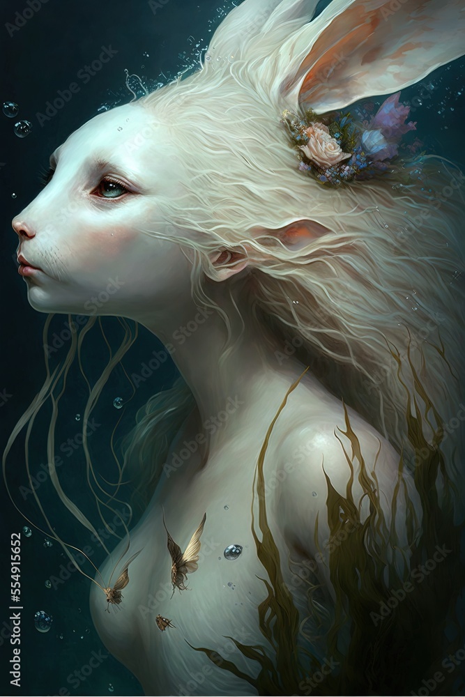 Fantasy Rabbits Fantasy rabbit fairy, rabbit mermaid, magical creature, rabbit year ...