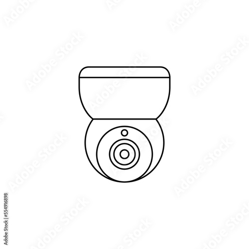 Security camera icon in line style icon, isolated on white background